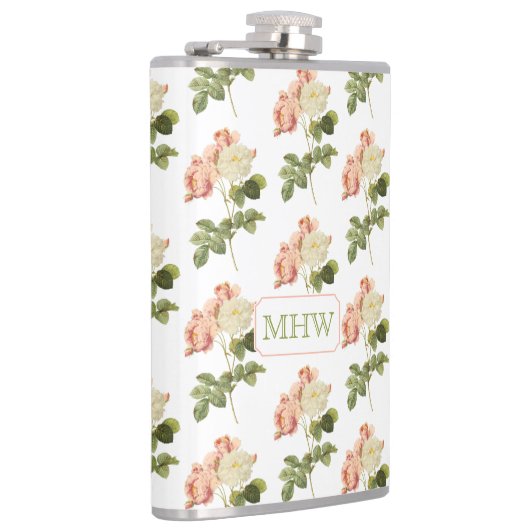 Flasques Fleurs vintages flacons monogrammes personnalisés  (Droite)