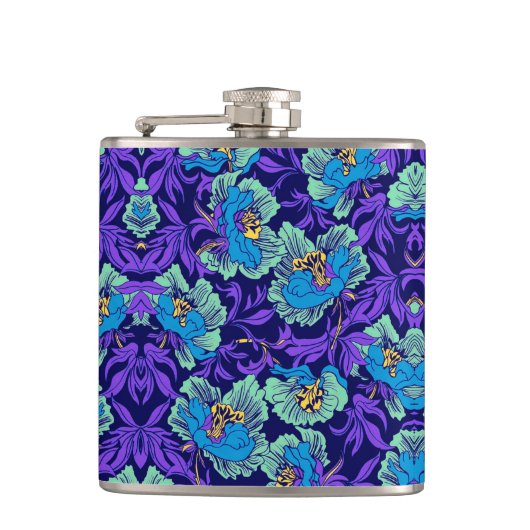 Flasques Fleurs violettes et bleues William Morris (Devant)