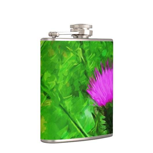 Flasques Flodmans Thistle Purple Fleur sauvage Abstrait (Droite)