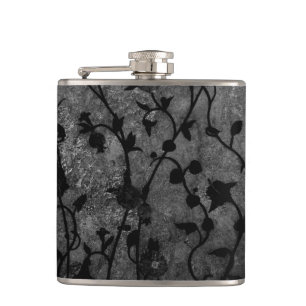Flasques Floral antique gothique noir et blanc