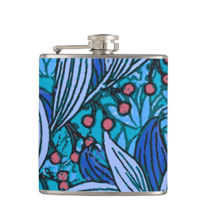 Flasques Floral bleu ancien Boho moderne