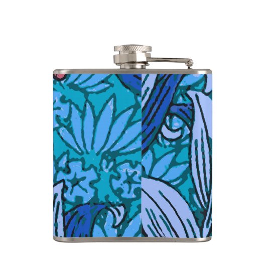 Flasques Floral bleu ancien Boho moderne (Dos)