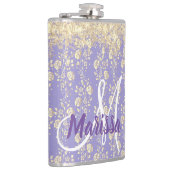Flasques Floral d'or Monogram sur Lavender (Droite)