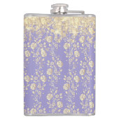 Flasques Floral d'or Monogram sur Lavender (Dos)