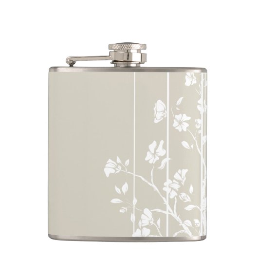 Flasques Floral japonais gris et blanc (Devant)