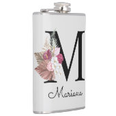 Flasques Floral M rose Boho initial monogramme (Droite)