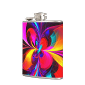 Flasques Floral moderne Art Abstrait Rouge Bleu Motif #07 (Gauche)