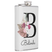 Flasques Floral rose moderne monogramme initial B (Droite)