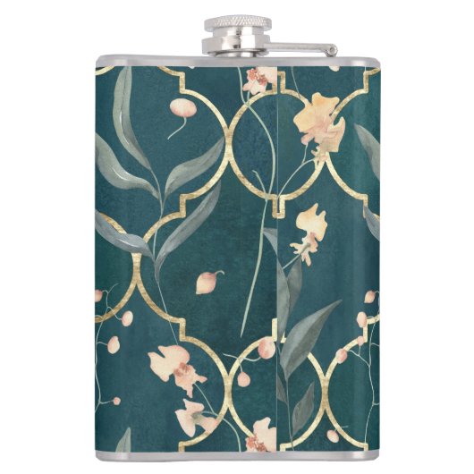 Flasques Floral vert et or (Dos)