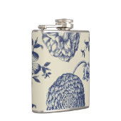 Flasques Flore d'impression florale de fleurs bleues antiqu (Droite)