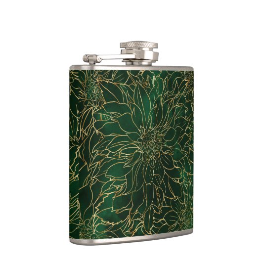 Flasques Flore dorée et verte Dahlia (Droite)