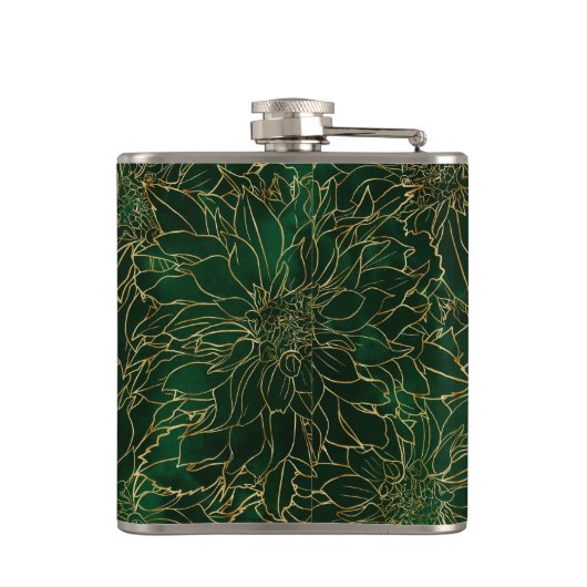 Flasques Flore dorée et verte Dahlia (Dos)