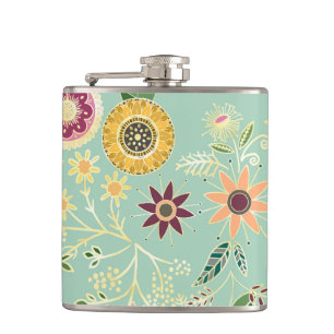 Flasques Flore folle colorée et originale Design d'or