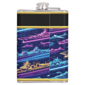 Flasques Flotte navale dynamique éclairée par des couleurs  (Dos)