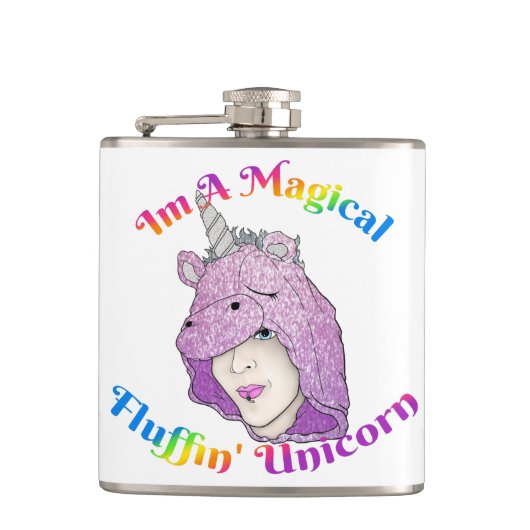 Flasques Fluffin Magique Fluffin Unicorne Vinyl Emballé Fla (Devant)