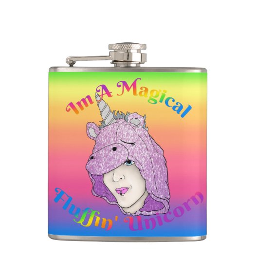Flasques Fluffin Magique Fluffin Unicorne Vinyl Emballé Fla (Devant)
