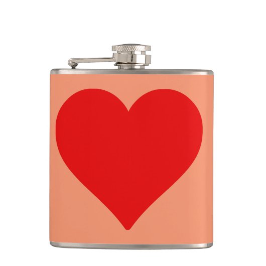 Flasques Forme de cœur rouge amour classique minimalisme (Devant)