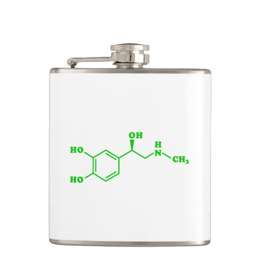Flasques Formule chimique moléculaire d'adrénaline (Devant)