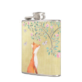 Flasques Fox avec des papillons et des fleurs roses (Gauche)