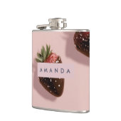 Flasques Fraise à base de chocolat rose pâle personnalisée (Gauche)