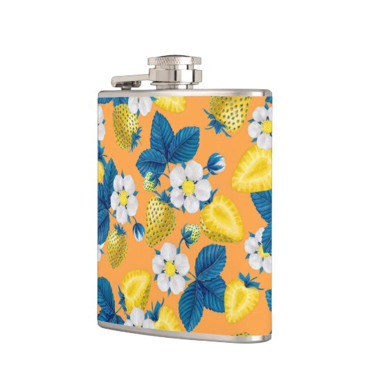 Flasques Fraises jaunes sur orange (Gauche)