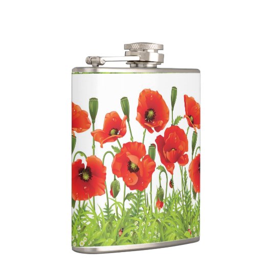 Flasques Frontière horizontale avec le pavot rouge (Droite)