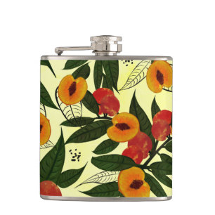 Flasques Fruits et fleurs vert rouge orange Brown