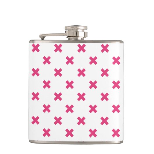 Flasques Fuchsia croix sur le blanc (Devant)