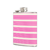 Flasques Fuchsia et beige cinq rayures motif (Gauche)