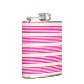 Flasques Fuchsia et beige cinq rayures motif (Droite)