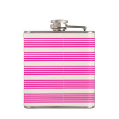 Flasques Fuchsia et beige cinq rayures motif (Dos)