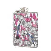 Flasques Fuchsia et colibris blancs (Gauche)