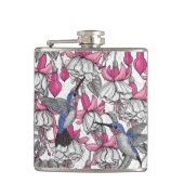 Flasques Fuchsia et colibris blancs (Devant)