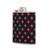 Flasques Fuchsia polka croise sur noir (Gauche)