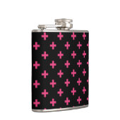 Flasques Fuchsia polka croise sur noir (Droite)