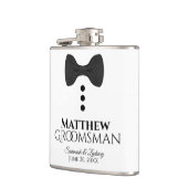 Flasques Fun Black Bow Cravate Tuxedo Groomsman Mariage (Gauche)