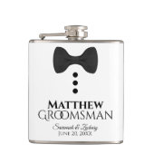 Flasques Fun Black Bow Cravate Tuxedo Groomsman Mariage (Devant)