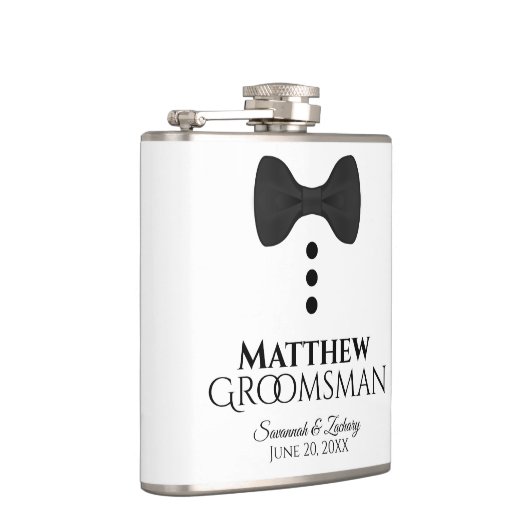 Flasques Fun Black Bow Cravate Tuxedo Groomsman Mariage (Droite)