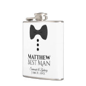 Flasques Fun Black Cravate Tuxedo Best Man Mariage Flask (Gauche)