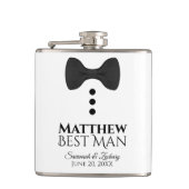 Flasques Fun Black Cravate Tuxedo Best Man Mariage Flask (Devant)