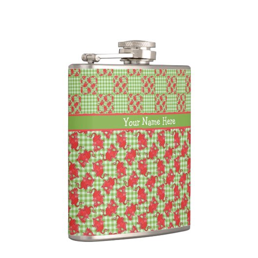 Flasques Fun Hip Flask to Personalize : Cute Red Dragons (Droite)