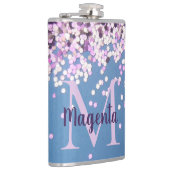 Flasques Fun Monogram Lavender Confetti sur bleu (Droite)