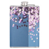 Flasques Fun Monogram Lavender Confetti sur bleu (Dos)