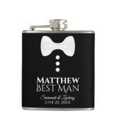 Flasques Fun White Bow Cravate Tuxedo Best Man Mariage (Devant)