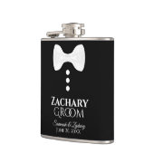 Flasques Fun White Cravate Tuxedo Groom Mariage Flask (Gauche)