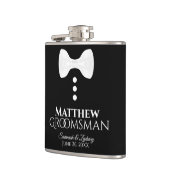 Flasques Fun White Cravate Tuxedo Groomsman Mariage Flask (Gauche)