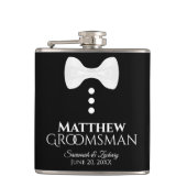 Flasques Fun White Cravate Tuxedo Groomsman Mariage Flask (Devant)