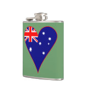 Flasques Funky Australia Heart Flag Arrière - plan vert (Gauche)