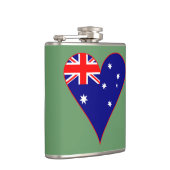 Flasques Funky Australia Heart Flag Arrière - plan vert (Droite)