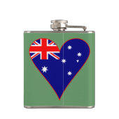 Flasques Funky Australia Heart Flag Arrière - plan vert (Dos)